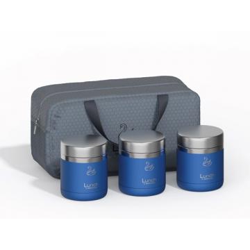 Bộ 3 hộp cơm giữ nhiệt chân không 2GOOD A3 (Kèm túi giữ nhiệt, muỗng nĩa, Inox 304) - 1140ml